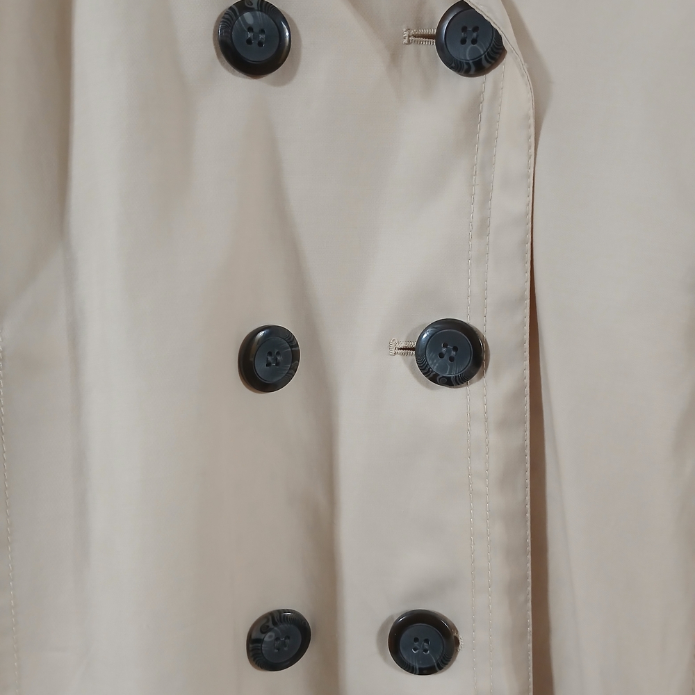 Marvin Richards New York Cream Colored Button Up Trench Coat - Picture 11 of 14